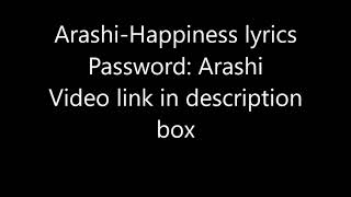 ArashiHappiness lyrics [upl. by Pierrepont]