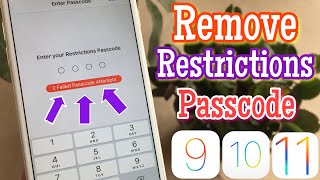 How to Reset Restrictions Password iOS 91011  No JB No PC amp No Restore [upl. by Pat563]