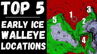 Early Ice Walleye Locations to CATCH MORE FISH  First Ice Walleye Fishing [upl. by Mazel]