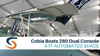 Cobia Boats 280 Dual Console Demo of SureShade Automated Boat Shade [upl. by Eedia449]