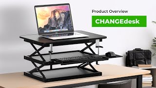 CHANGEdesk Tall Standing Desk Converter overview adjustable standing desk riser [upl. by Devan]