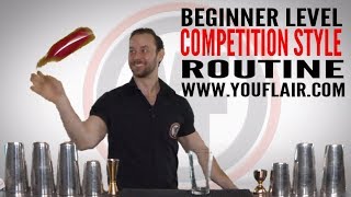 Flair Bartending 101  Beginner Level Competition Style Routine [upl. by Orabel]