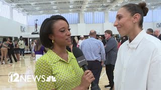 Diana Taurasi court unveiled at Mercurys new facility [upl. by Yhotmit]