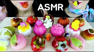 ASMR Edible Flower MOCHI Japanese Wagashi MUKBANG디저트 화과자 찹쌀떡 모찌pencuci mulut 和菓子餅噛む音 ขนม Вагаси [upl. by Htaek]