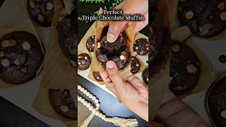 Perfect Triple Chocolate Muffin Recipe shorts recipe trending [upl. by Hessney]