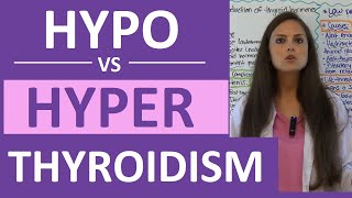 Hypothyroidism vs Hyperthyroidism Nursing NCLEX  Hypothyroidism and Hyperthyroidism Difference [upl. by Atiuqet635]