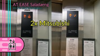 AT EASE Saladaeng Bangkok  2 Mitsubishi Traction Elevators [upl. by Gloria1]