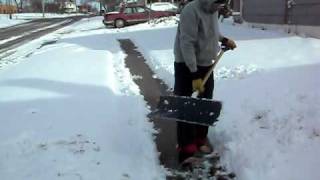 A more recent video of me shoveling snow barefoot 03202010 [upl. by Zindman]