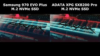 Cyberpunk 2077  Samsung 970 EVO Plus vs ADATA XPG SX8200 Pro Load Times v106 [upl. by Khalil]