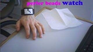 Tutorial wearable curved perler beads watch [upl. by Kciredec137]