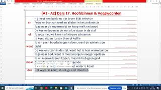 A1  A2 Ders 17 Hollandaca Ana Cümle ve Bağlaçlar Hoofdzinnen en Voegwoorden in het Nederlands [upl. by Isidro]