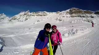 Family Skiing Matterhorn Cervinia [upl. by Eilhsa]