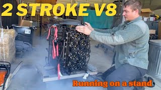 2 stroke V8 RUNS [upl. by Neelyhtak]