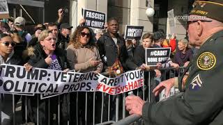 Veteran Confronts Trump Protesters before the Veterans Day Parade in New York [upl. by Anoli]