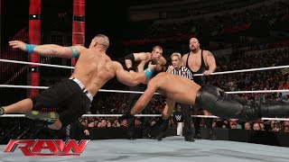 John Cena vs Seth Rollins Big Show amp Kane  3on1 Handicap Match Raw January 19 2015 [upl. by Enilec]