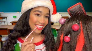 ASMR Girl Who’s Obsessed With Christmas Gives You a Makeover In Class 🎄🎁 ASMR Makeover Roleplay [upl. by Aztilem576]