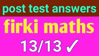 firki maths post test answers tpd course post test answers [upl. by Esiuole]