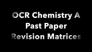 A Level Chemistry Past Question Revision Matrices [upl. by Kylie484]