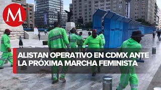 Realizan operativo por instalación de vallas previo a marcha feminista [upl. by Lida]