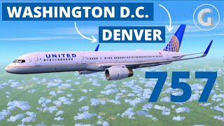 FSX  United Boeing 757200 from Washington DCA to Denver  Qualitywings 757 [upl. by Tiffi]