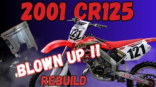 2001 Honda CR125 Rebuild Blown Top End [upl. by Yrehc]