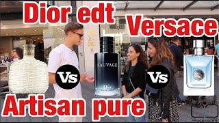 Dior Sauvage edt vs Versace pour homme vs John Vervatos Artisan pure  fragrance test [upl. by Gerk]