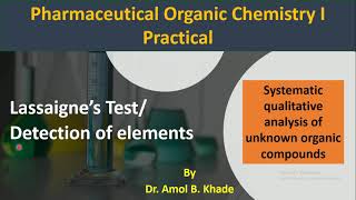 Lassaigne’s Test I Detection of elements I Systematic qualitative analysis [upl. by Eornom]