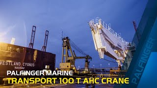 PALFINGER MARINE  Crane Transport of DKW 1600 [upl. by Atrim482]