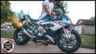 Austin Racing GP1R Full Exhaust Install amp Sound Test  2020 BMW S1000RR [upl. by Ruthy]