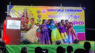 THIRUMALA VIDYALAYAM BOGGARAM DUSSEHRA CELEBRATION  Bathukamma Song [upl. by Leahcimed]