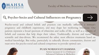 PsychoSocial and Cultural Influences on Pregnancy [upl. by Drahsir]