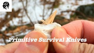 Primitive Stone Survival Knives Archaic Quartz Blades [upl. by Matusow]