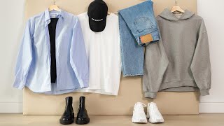 9 ITEMS 9 OUTFITS capsule wardrobe example [upl. by Leumek]