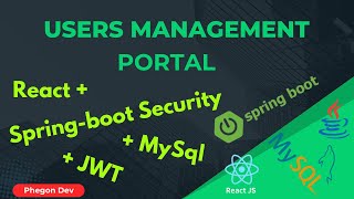 Users management Portal using Springboot Reactjs Mysql  SpringSecurity JWT Roles Auth [upl. by Gualterio]