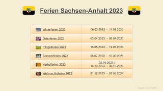 Ferien SachsenAnhalt 2023 [upl. by Rivard494]