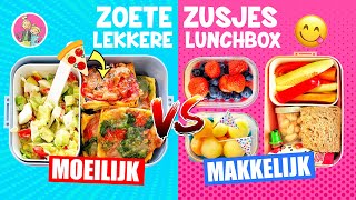 LEKKERE LUNCHBOX IDEEËN voor KINDEREN  MAKKELIJK vs MOEILIJK Gezonde Lunch Tips ♥DeZoeteZusjes♥ [upl. by Lezlie]