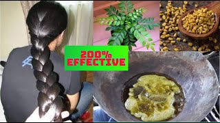 Hair Growth Oil with MethiFenugreek Seeds amp Kadi PattaCurry Leaves4 Weeks Hair Growth Challenge [upl. by Nylasor90]