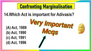 Confronting Marginalisation Class 8 MCQs Questions with Answers  Confronting Marginalisation Mcqs [upl. by Niemad]