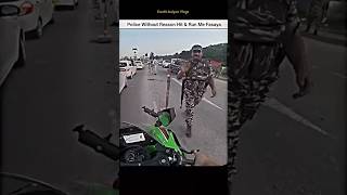 automobile bikervscop motovlog rider funny army bike biker police kawasakinijah2r [upl. by Belden]