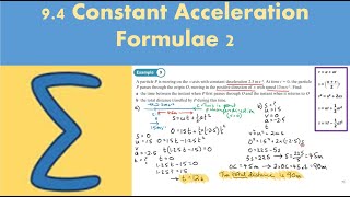 94 Constant acceleration formula 2 STATISTICS AND MECHANICS 1  Chapter 9 [upl. by Notgnilra434]