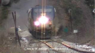 Amtrak Vermonter at Cushman in North Amherst MA [upl. by Thorny720]