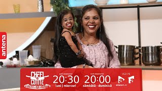 Jyoti Amge cea mai scundă femeie din lume în platoul Chefi la Cuțite Jurații uluiți [upl. by Glaudia]