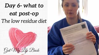 WHAT CAN I EAT POST STOMA SURGERY  THE LOW RESIDUE DIET FOR OSTOMY SURGERY [upl. by Atekihc]