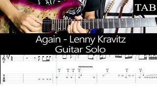 AGAIN  Lenny Kravitz  SOLO guitar cover  TAB [upl. by Clercq993]