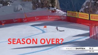 THE BEST SKIER IN THE WORLD CRASHED AT 100kmh Mikaela Shiffrin Cortina Italy 2024 [upl. by Jackquelin515]