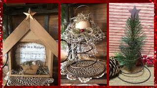 Rustic Christmas Crafts  Manger Scene  Rusty Bed Springs Christmas Decor [upl. by Eiznekcam]