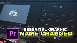 How to find ESSENTIAL GRAPHICS panel in premier pro 2025 [upl. by Siuqaj215]