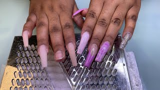 Watch me do nails  Acrylic nails tutorial [upl. by Eerok]