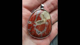 Brecciated JasperDouble Sided Pendant healingcrystalsandstones jewelry jasper gemstone [upl. by Esinwahs]