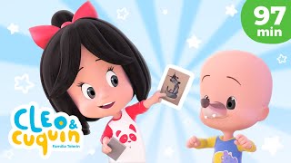 Cinco lobitos 🐺 y más canciones infantiles para bebés con Cleo y Cuquín [upl. by Rebbecca]